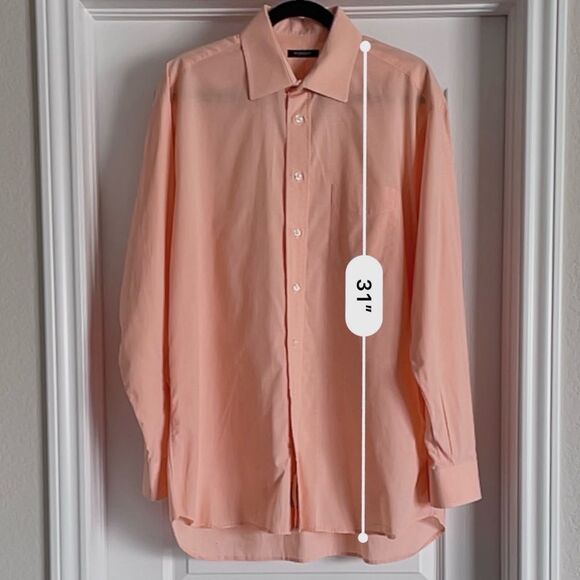 Burberry London Multicolor Apricot Dress Shirt Quiet Luxury Size L - Picture 6 of 10
